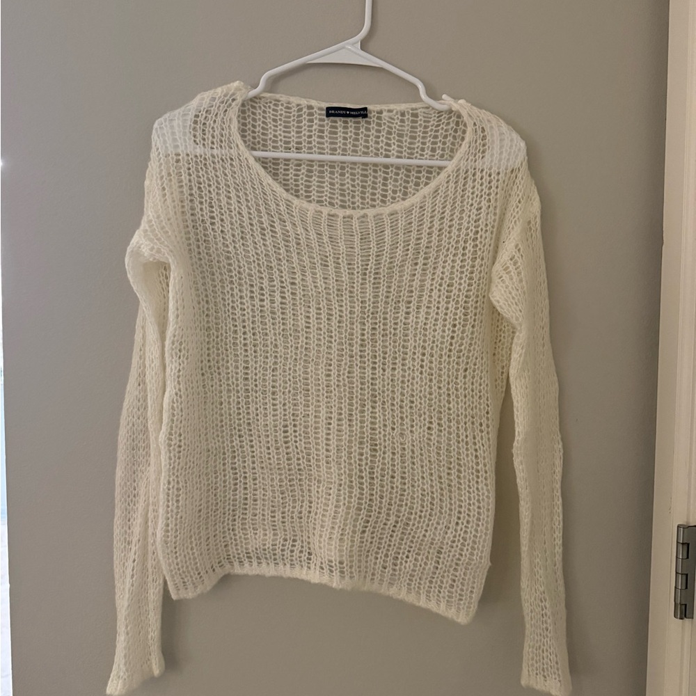 Brandy Melville White Knit Sweater